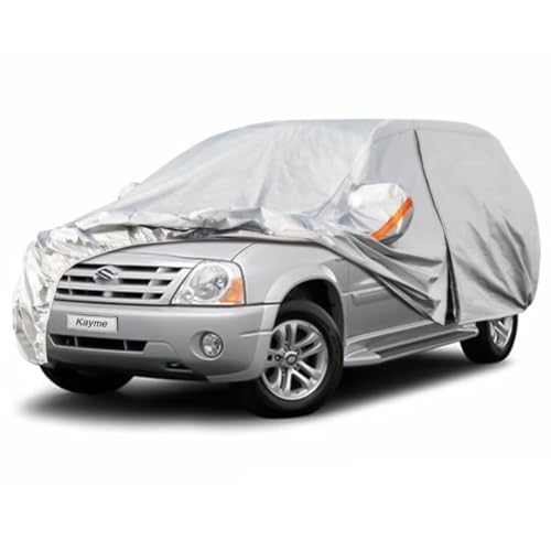 Kayme SUV Car Cover Fit for Suzuki XL-7 (2002-2009) Automobiles All Weather Waterproof, Outdoor Cover Sun Rain Protection, with Lock and Zipper Door.S