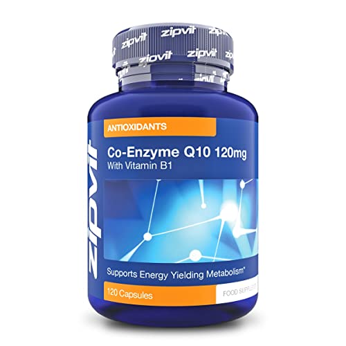 Co-Enzyme Q10 120mg with Added Vitamin B1, 120 Capsules. 4 Months Supply. Supports Normal Heart Function and Energy Production.