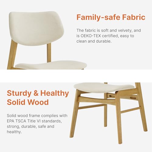 KISLOT Wood Dining Chairs Set of 4, Upholstered Kitchen Chairs, Original by KISLOT - Used condition - Image 2
