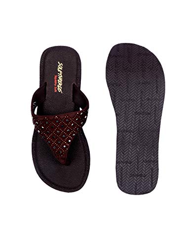 Image of SOLETHREADS SQUISHY DOODLE | Super Soft | Comfort | Cushion | Bounce Back | Durable | Handcrafted Upper | Outdoor | Slippers | T-Strap | Flip Flops for Women