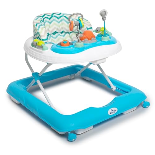 Toral Andador Bebes con Bandeja de Juegos y Altura Ajustable, Seguro Anticaídas, Correpasillos Bebe 1 Año, Tacata Bebe Ideal para Aprender a Caminar   Andador Bebe Modelo Sonajero Azul