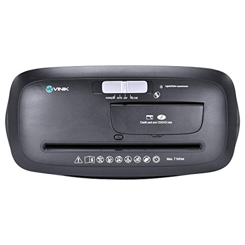 Fragmentadora de Papel 7 Folhas e Cesto de 13 Litros 220V - Fp-100, VINIK, 31357, Black