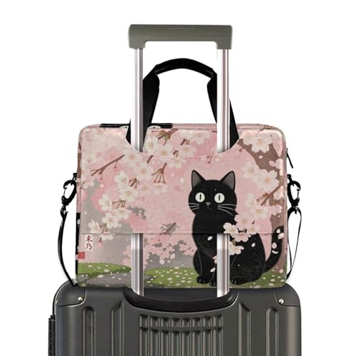 Funda portátil para laptop 15.6" flores y gato miniatura 4