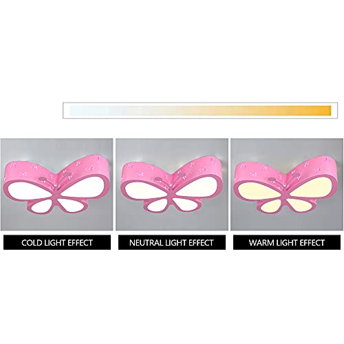 Kangten Close To Ceiling Light Fixtures Children's Room Ceiling Light 48W Modern Dimmable Flush Mount Ceiling Lamps Led Creative Butterfly Lighting Nursery Girls Princess Room Lighting #TOP3