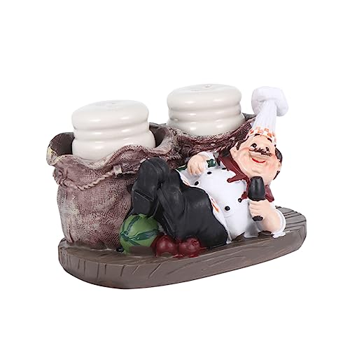 Cabilock 1pezzi Statuetta Chef Resina Con Portastuzzicadenti Decorazione Per Cucina Ristorante e Atmosfera Divertente e Accogliente Design Unico Di Chef Lying Right