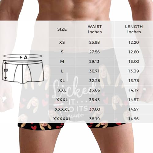 Customize Photo Boxer Briefs for Valentine's Day, Personalized Face Underwear Shorts Pants for Men I Sucked It So It's Mine Boxer Printed with Face for Him Wedding Birthday S4