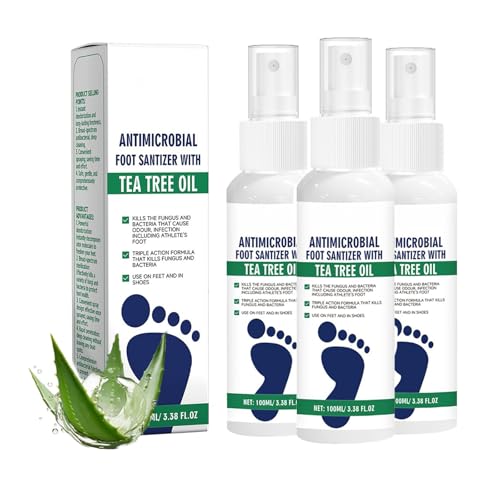 Antifungal Foot Spray 100ml, Fast-Acting Athlete’s Foot Treatment, athletes foot spray, Foots Sanitizers Spray With Tea Tree Oil, Liquid For Smelly Feet Sweat Remover For Athletes, Odour Control (3)