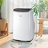 BLACK+DECKER Portable Air Conditioner, 10,000 BTU (6,300 BTU SACC) for Rooms up to 450 Sq. Ft., Portable AC with Follow Me Remote Control and Window Kit, BPACT10WT, White