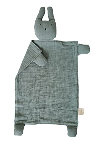 Image of Marlowe & Co Organic Cotton Muslin Bunny Lovey Security Blanket, 12 in x 15 in (Sage)