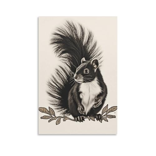Peinture sur toile familiale moufette, poster inspirant pour chambre et salon chaleureux