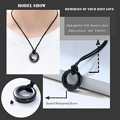 Hearbeingt Cremation Jewelry Urn Necklace for Ashes for Women Men, Circle of Life Eternity Memorial Pendant Ash Jewelry2