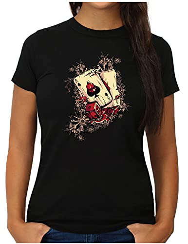 OM3® Gambling-Hell-Skull-Cards - Camiseta para mujer - Las Vegas Poker Casino - S - XXL, Negro , XXL