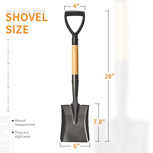 Nc Small Garden Shovel, Kids Beach Shovel ,Shovel For Digging 28-Inch With Wood Handle, Kids Snow Shovel,Mini Square Shovel ,Shovels For Gardening With D- Handle Gardening Tools, 28Inch #TOP6