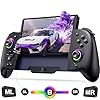 Spican Switch Controllers for Nintendo Switch/OLED Controller, Full-Size Switch Joy-pad for Better Handheld Mode, Switch Accessories Wireless Pro Controller with RGB Light/Battery/Turbo/Macro/4 Game Slot