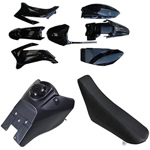 ZXTDR Plastic Fender Fairing Kit & Fuel Gas Tank & Seat for TTR-R110E Pit Dirt Bike (Black) Cover