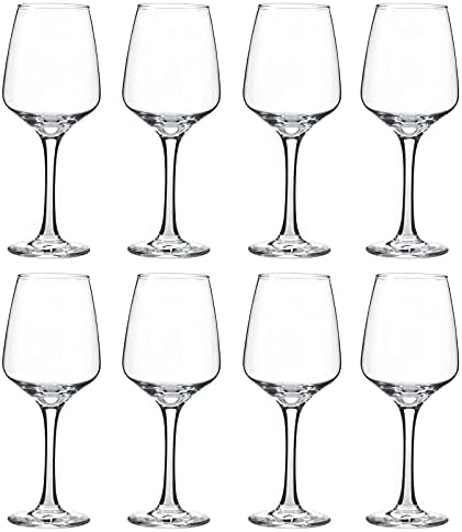 Wine Glasses Set of 8, 12 Oz Classic Red or White Wine Glass with Stem, Perfect for Home, Restaurant Use, Dishwasher Safe