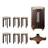 ▲ Design Épuré: Courbes fluides avec finition noyer chaleureux, fusionnant esthétique rétro et contemporaine. S'intègre à tout style décoratif comme siège et élément artistique.