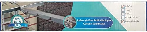 Koral Alüminyum Balkon Çamaşır Kurutma Askılığı 80x30