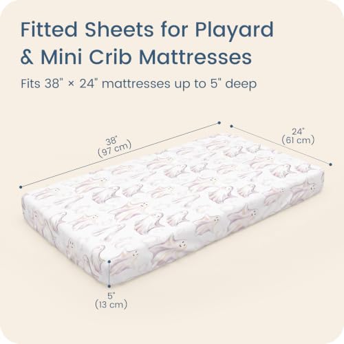 Image of Pack N Play Sheets for Graco, Soft Mini Crib Fitted Sheets 2 Pack