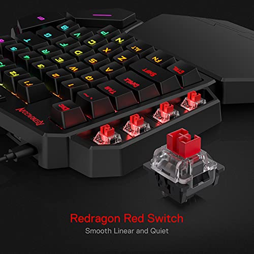 Image of Redragon K585 DITI Wired One-Handed RGB Mechanical Gaming Keyboard, 42 Keys Type-C Professional Gaming Keypad w /Upgraded Hot-Swappable Socket, 7 Onboard Macro Keys & Detachable Wrist Rest