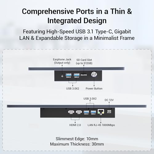 HEIGAOLAPC Panel PC Táctil Industrial Computadora Panel Industrial 15.6", Win11 Fanless Ordenador Todo en Uno con Soporte Giratorio N5095 8GB RAM 128GB ROM, 1920x1080 IPS, USB3.0, HDMI, Type-C, RS232 - imagen 7