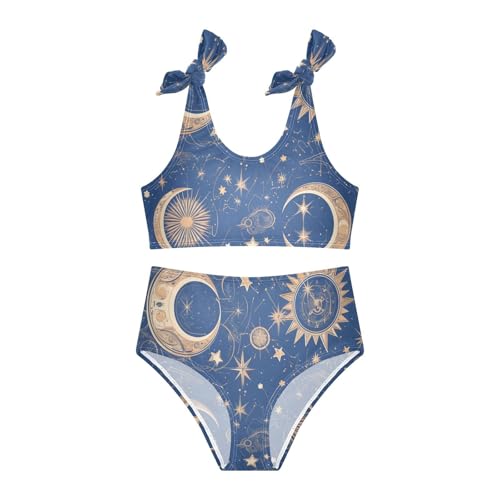 Mandala Moon Sun Zodiac Girls' 2 Piecing Kids Bikini Set Beach Swimsuits Swimwear Adjustable Shoulder Strap3