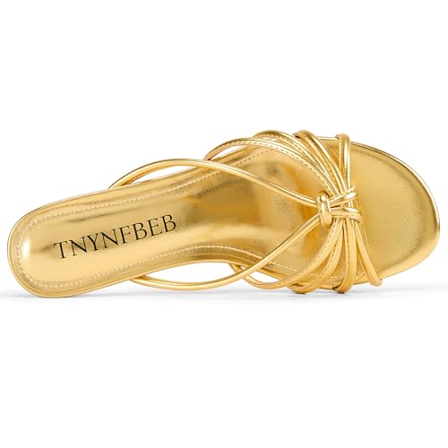 Image of TNYNFBEB Womens Sandals Mules Low Kitten Heel Open Toe Shoes Slip-on Slingback Prom Party Dress Summer 1.4 Inches Heels