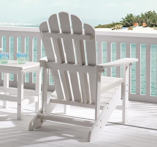 Efurden Adirondack Chair, Polystyrene, Weather Resistant & Durable Fire Pits Chair For Lawn And Garden, 350 Lbs Load Capacity With Easy Assembly (White, 1 Pc) #TOP5