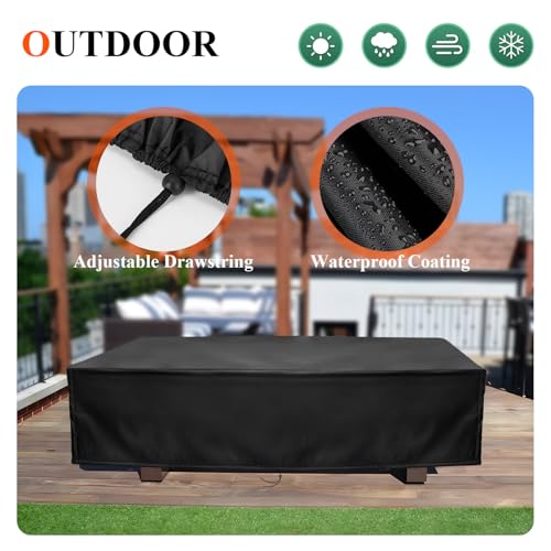 【Upgraded】Pool Table Cover Waterproof, 9 Ft Billiard Table Cover, 600D Heavy Duty Air Hockey Table Cover - 113x61x32in, Black - Thumbnail 3