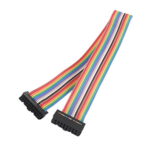 uxcell 2.54mm Pitch 16 Pin F/F IDC Connector Rainbow Color Ribbon Flat Cable