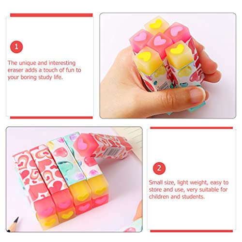 Nuobesty 12Pcs Cube Erasers For Pencil Erasers Puzzle Erasers Mini Bulk Erasers For Birthday Party Favors Carnival Prizes Box Classroom Rewards Treasure Box Games Prizes (Random Color) #TOP5