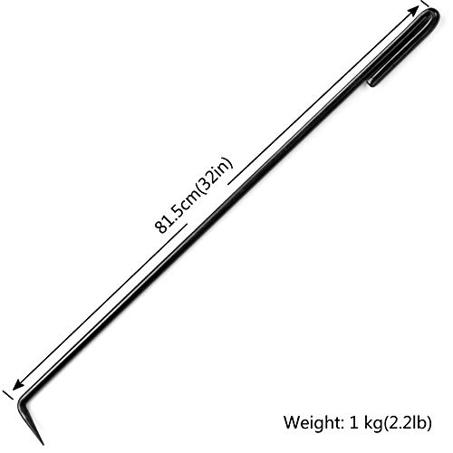Fire Pits Outdoor Fire Poker-32In 2.2Lb Heavy Duty Fire Poker,Solid Steel Not Easily Bent And Broken Ultra-Durable, Suitable For Fire Pit,Fireplace,Wood Used To Adjust The Inside Of The Campfire #TOP1