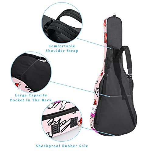 Housse imperméable pour guitare acoustique avec double bandoulière et poche pour support japonais et branches de fleurs… - Les Beatles, Paul McCartney, John Lennon, RIngo Starr, George Harrison Housse imperméable pour guitare acoustique avec double bandoulière et poche pour support japonais et branches de fleurs… – Image 4