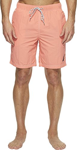 Image of Nautica Men's Solid Quick Dry Classic Logo Swim Trunk