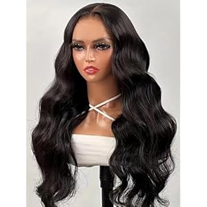 Ying Guan 250 Density 13×4 Body Wave Lace Front Wigs Human Hair HD 18 Inch Transparent Glueless Wigs Human Hair Pre Plucked with Baby Hair Body Wave Frontal Wigs for Black Women
