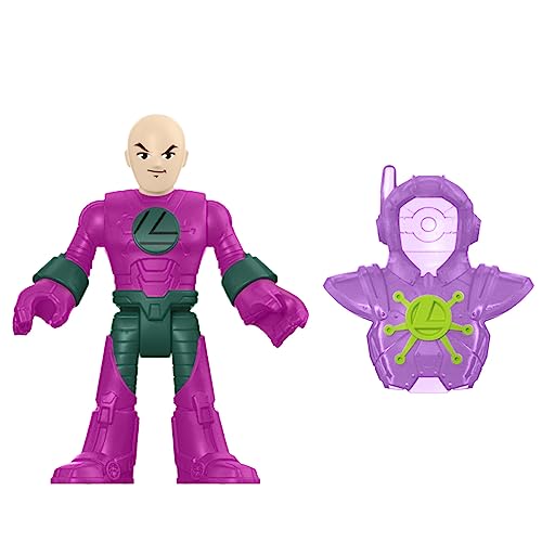 Pieza de repuesto para Imaginext Deluxe Figure Pack Playset – GWX46 ~ Figura de repuesto de Lex Luthor Poseable ~ Incluye armadura de escudo de batalla púrpura