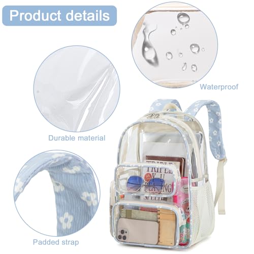 Image of BTOOP Clear Backpack Heavy Duty Transparent Backpack 17 inch See Through Bookbag for College Work Festival Security with Padded Strap Large Capacity