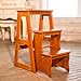 Stołek ze schodami Drewniany stołek drabinkowy, składany 3-stopniowy fotel ze schodami Biblioteka domowa Wspinaj się po drabinie Odwróć Składane krzesło drabinowe Przenośna półka z drabiną na kwiaty Półka na książki
