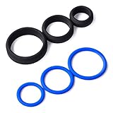 Cob Silicone Cock Ring Set Erection Enhancing Penis Ring (3 Blue + 3 Black)