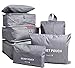 Ensemble de 7 Organisateurs de Voyage Cubes de Emballage Sac à Linge Bagages Sacs de Compression Vêtements Valises Sacs de Rangement