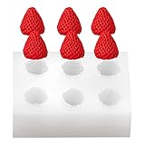ONNPNN 6 Cavity Strawberry Silicone Mold, Creative Strawberry-shaped Chocolate Mould, 3D Fruit Shape Resin Molds, Handmade Soap Scented Candle Molds Cakes Decorating Tool