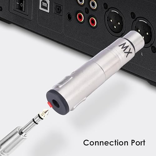 Image of MX 3 Pin XLR Microphone Connector pin Pure Copper Nickel Plated Pins1 for High Conductivity microphone (3-pin XLR female to mono female, Pack of 1, MALE /FEMALE)