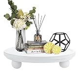 Decorative Wooden Risers for Displays Round Wood Tray Risers for Decor, Farmhouse Pedestal Stand, Ru