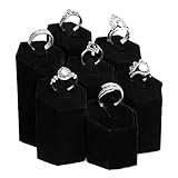 Mooca Jewelry Ring Stand Holder Display Set, Ring Holders for Jewelry Ring Organizer, Storage Jewelry Organizer Jewelry Stand Pedestals Display 7 Pcs Set, Black Velvet