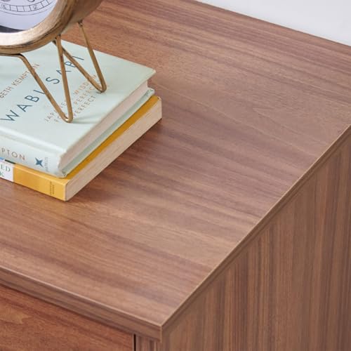 Image of Home Centre Helios Alton Arvis Bedside Table with Drawer| Engineered Wood Premium Bedside Table with Drawer | Walnut Colour| 1 Year Warranty