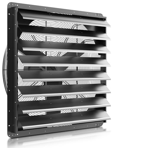 HYITO 36 Inch Shutter Exhaust Fan Poweful Wall Mounted Aluminum Shutter Louver Fan for Greenhouse, Factory, Attic, Garage, ETL Listed