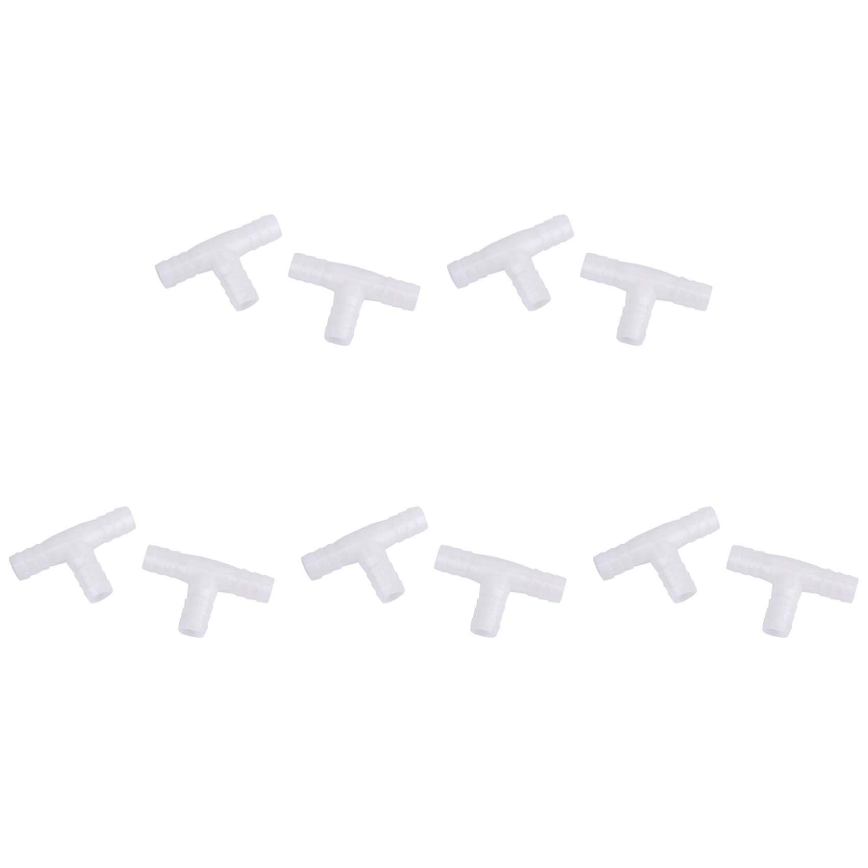 Jnchdghwa 10 Pcs 12mm Plastic Equal Tee Connector Barbed Pipe Fitting Air/Water Hose Joiner