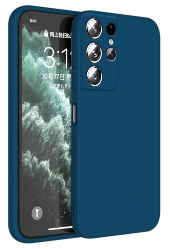 Topme Cover per Samsung Galaxy S21 Ultra (6.8' Inches) Custodia Case, Protezione Della Pelle Della Custodia in Silicone Tpu - Blu zaffiro