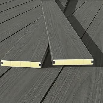 Treslam Aluminum Composite Decking Boards, 96 x 5.5 Inches, Gray