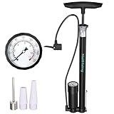NailHsing Bike Floor Pump with Gauge: 160 PSI High Pressure Bicycle Pumps - 3 Valve...